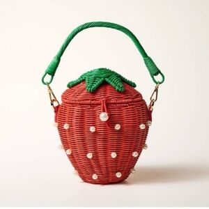 Kate Spade Red Strawberry Wicker Mini Bag
